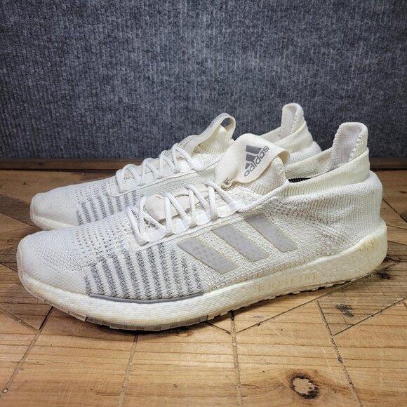 Adidas PulseBoost HD Men's Size 14 Core White Prime Knit Running Athletic Shoes - Picture 2 of 13